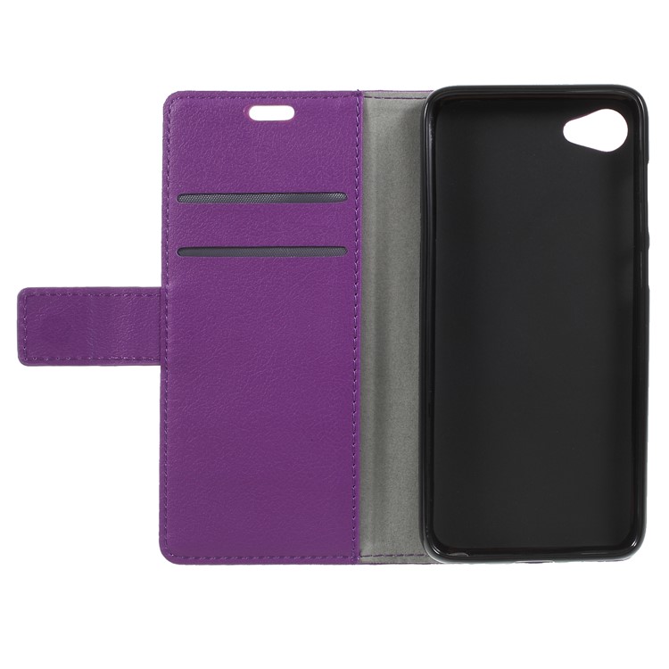 Wallet Stand Magnetic Flip Leather Cell Phone Case for HTC Desire 12 - Purple-6