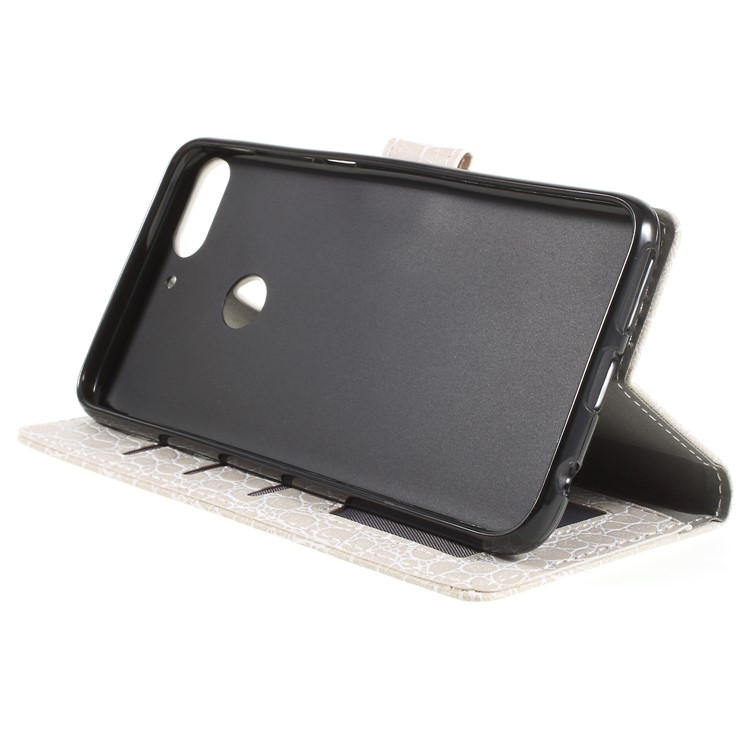 Crocodile Texture Vintage Leather Wallet Phone Cover with Stand for HTC Desire 12+ / 12 Plus - White-4