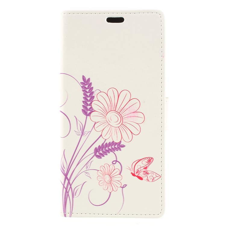 Patterned PU Leather Stand Wallet Protection Cellphone Case for HTC Desire 12+ / Desire 12 Plus - Flower Pattern-1