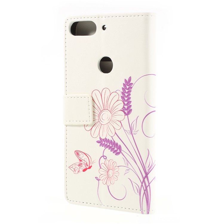Patterned PU Leather Stand Wallet Protection Cellphone Case for HTC Desire 12+ / Desire 12 Plus - Flower Pattern-2