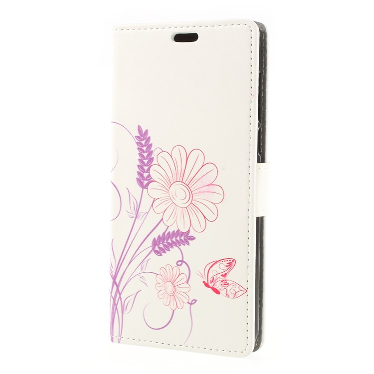 Patterned PU Leather Stand Wallet Protection Cellphone Case for HTC Desire 12+ / Desire 12 Plus - Flower Pattern-3