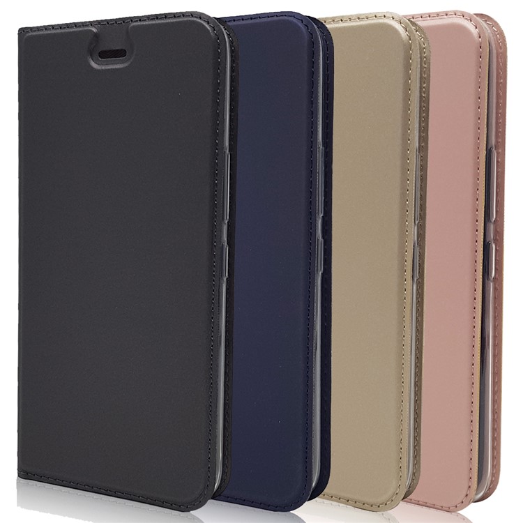 Magnetic Adsorption PU Leather Card Holder Phone Case for HTC U11 Life - Black-5