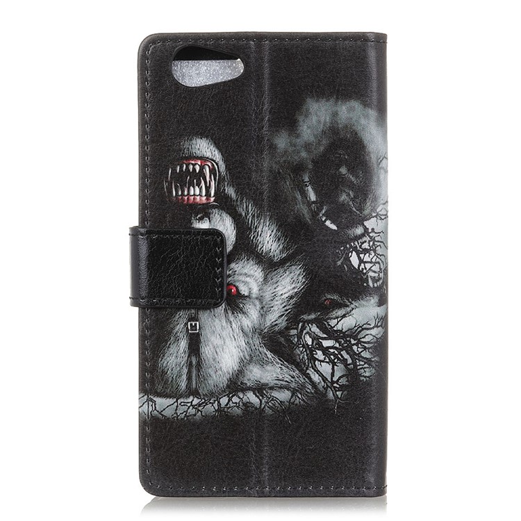 Pattern Printing Stand Leather Wallet Mobile Cover for HTC Desire 12 - Fierce Wolf-2
