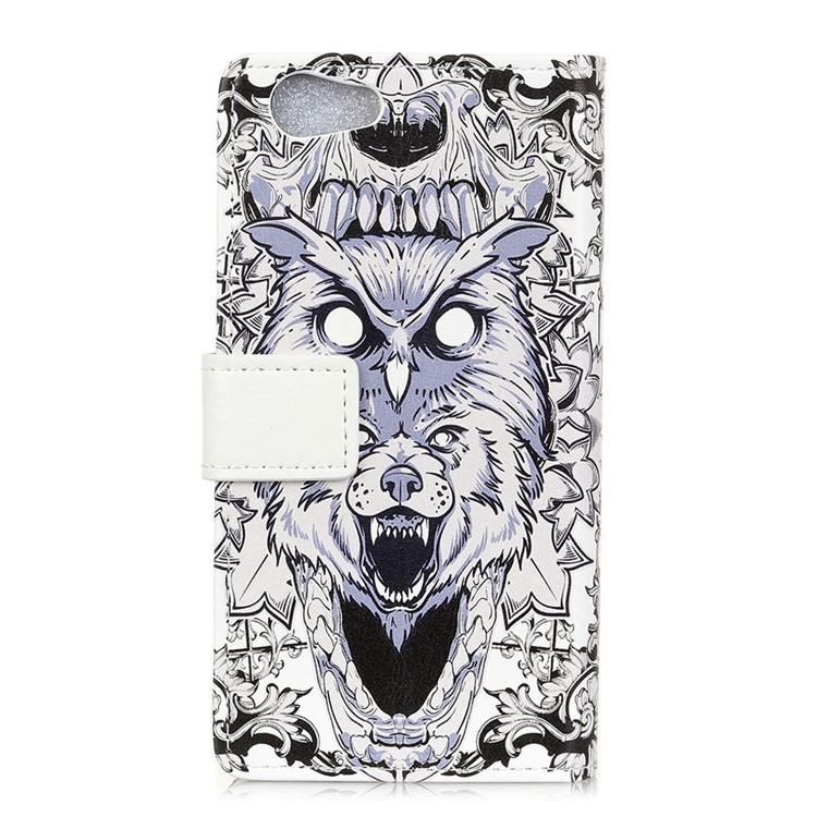 Pattern Printing Stand Leather Wallet Mobile Casing for HTC Desire 12 - Abstract Owl-2
