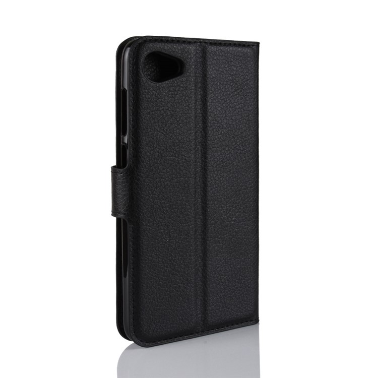 Litchi Skin Wallet Leather Stand Case for HTC Desire 12 - Black-6