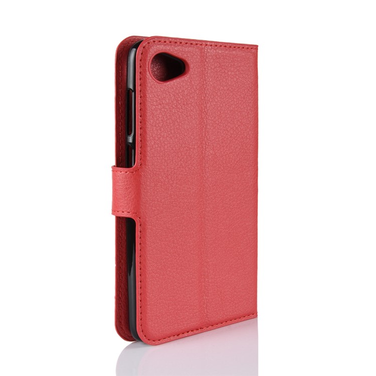 Litchi Skin Wallet Leather Shell Case for HTC Desire 12 - Red-6