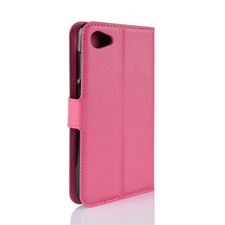 Litchi Skin Magnetic Leather Stand Case for HTC Desire 12 - Rose-6