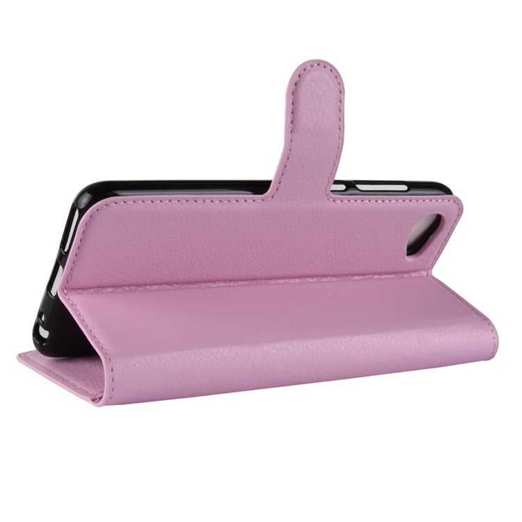 Litchi Skin Magnetic Leather Stand Cover for HTC Desire 12 - Pink-5