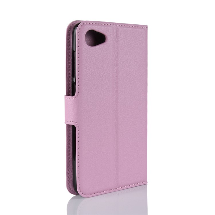 Litchi Skin Magnetic Leather Stand Cover for HTC Desire 12 - Pink-6