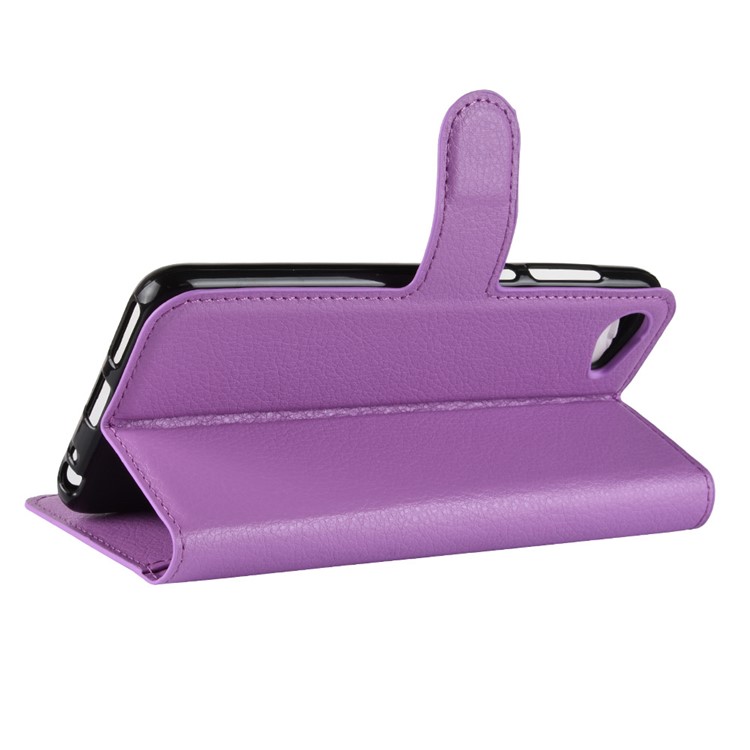 Litchi Skin Wallet Leather Case with Stand for HTC Desire 12 - Purple-5