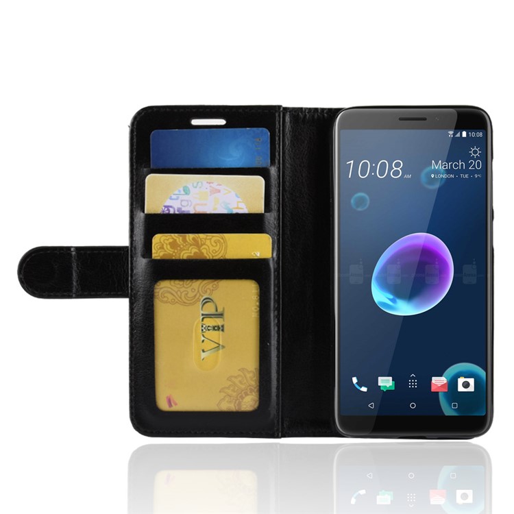 Crazy Horse Wallet Leather Stand Case for HTC Desire 12 - Black-9