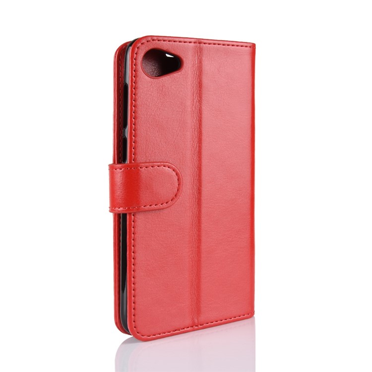 Crazy Horse Wallet Leather Magnetic Case for HTC Desire 12 - Red-15