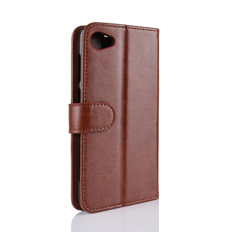 Crazy Horse Wallet Leather Cell Phone Case for HTC Desire 12 - Brown-9