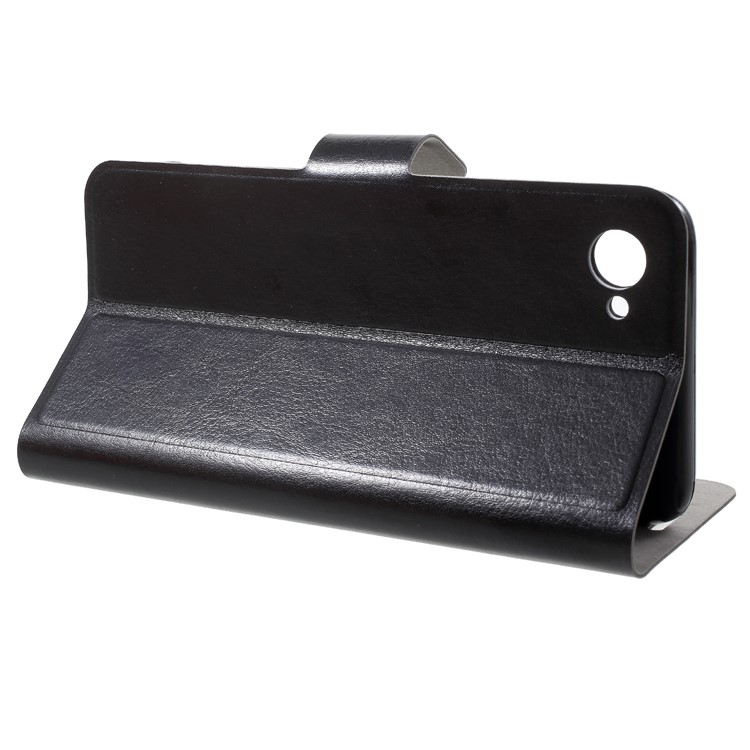 Crazy Horse Wallet Magnetic Stand Leather Case (Built-in Steel Sheet) for HTC Desire 12 - Black-4