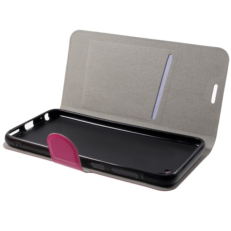 Crazy Horse Wallet Magnetic Stand Leather Cover (Built-in Steel Sheet) for HTC Desire 12 - Rose-5