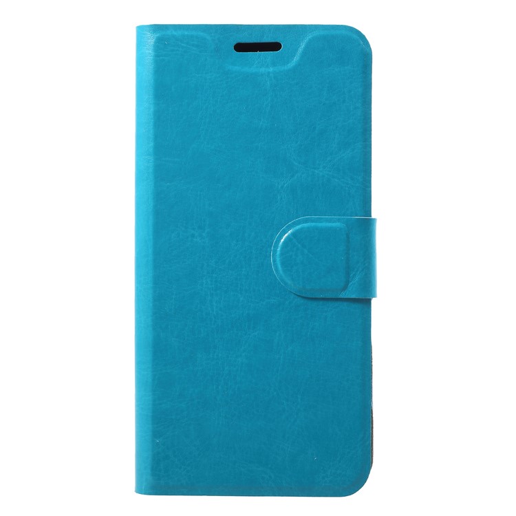 Crazy Horse Wallet Magnetic Stand Leather Shell (Built-in Steel Sheet) for HTC Desire 12 - Blue-1
