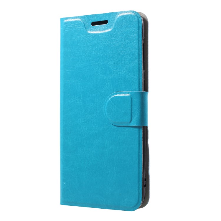 Crazy Horse Wallet Magnetic Stand Leather Shell (Built-in Steel Sheet) for HTC Desire 12 - Blue-3