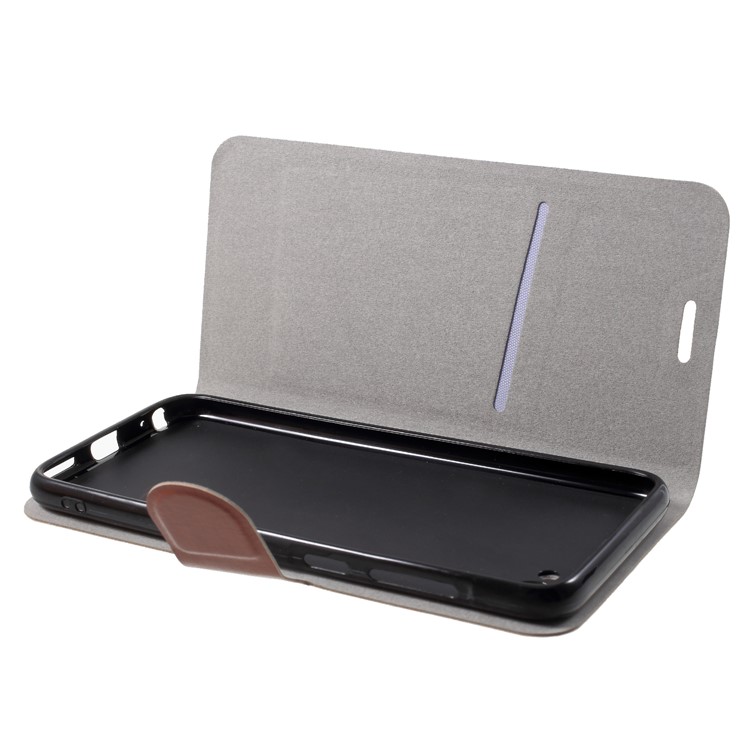 Crazy Horse Wallet Magnetic Stand Leather Casing (Built-in Steel Sheet) for HTC Desire 12 - Brown-5
