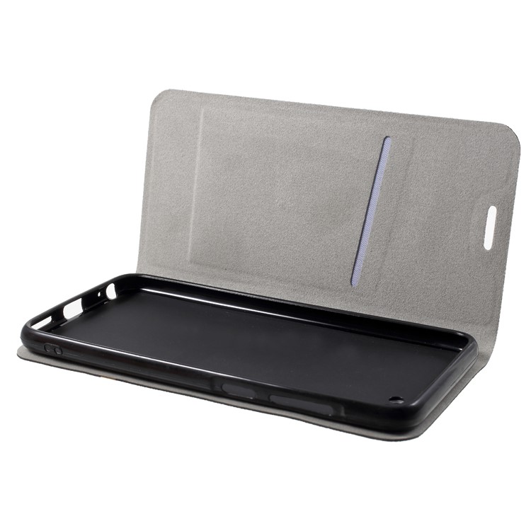 Cross Pattern Leather Card Holder Phone Cover (Built-in Steel Sheet) for HTC Desire 12 - Black-5
