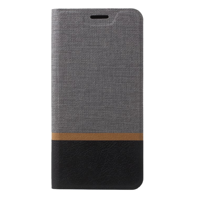 Cross Pattern Leather Card Holder Phone Case (Built-in Steel Sheet) for HTC Desire 12 - Grey-1