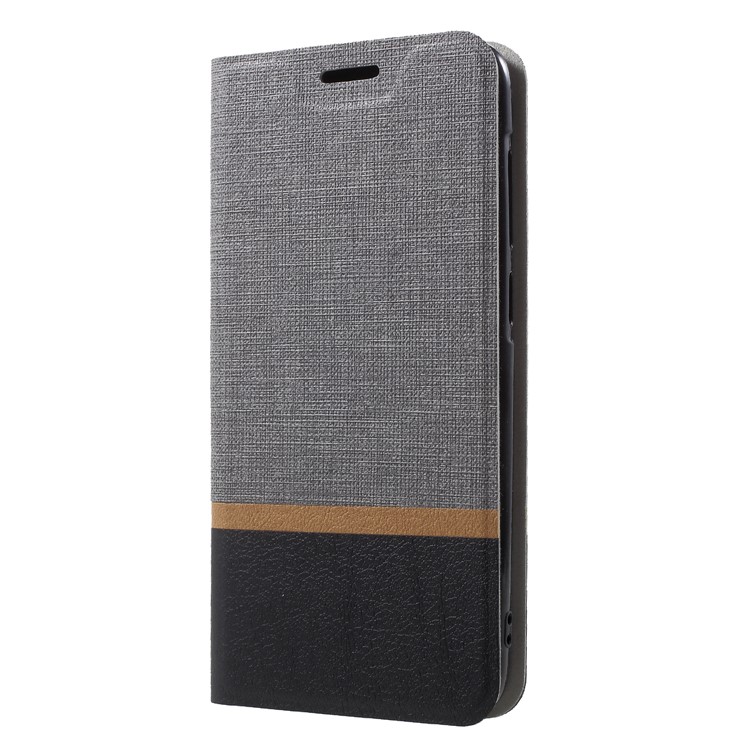 Cross Pattern Leather Card Holder Phone Case (Built-in Steel Sheet) for HTC Desire 12 - Grey-3