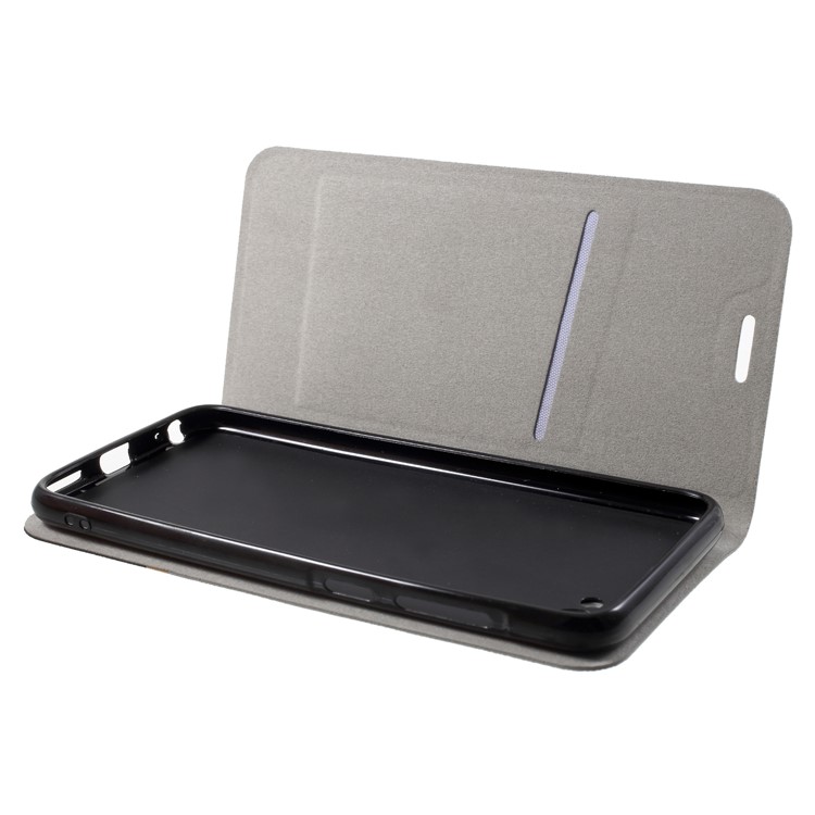 Cross Pattern Leather Card Holder Phone Case (Built-in Steel Sheet) for HTC Desire 12 - Grey-5