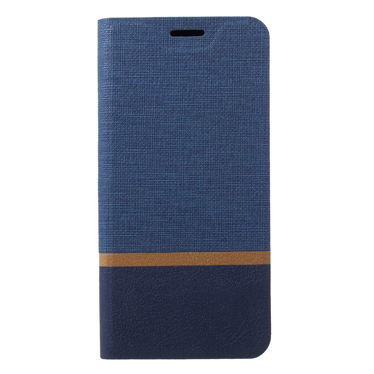 Cross Pattern Leather Card Slot Phone Shell (Built-in Steel Sheet) for HTC Desire 12 - Blue-1
