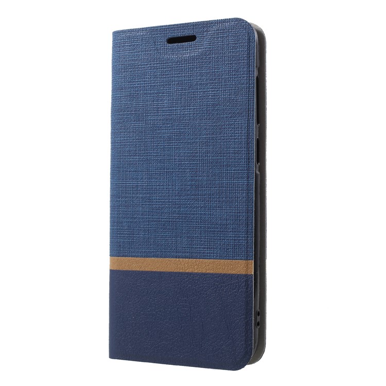 Cross Pattern Leather Card Slot Phone Shell (Built-in Steel Sheet) for HTC Desire 12 - Blue-3