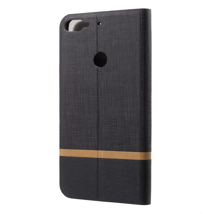 Cross Texture PU Leather Folio Flip Cell Phone Cover for HTC Desire 12+ / 12 Plus - Black-3
