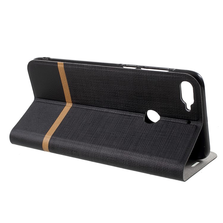 Cross Texture PU Leather Folio Flip Cell Phone Cover for HTC Desire 12+ / 12 Plus - Black-4