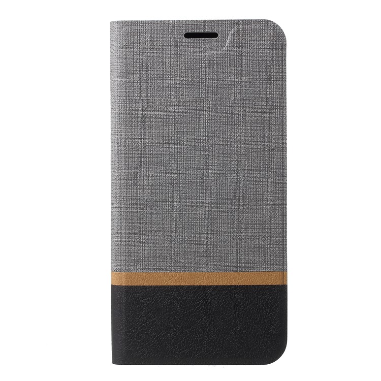 Cross Texture PU Leather Phone Shell with Stand for HTC Desire 12+ / 12 Plus - Grey-1
