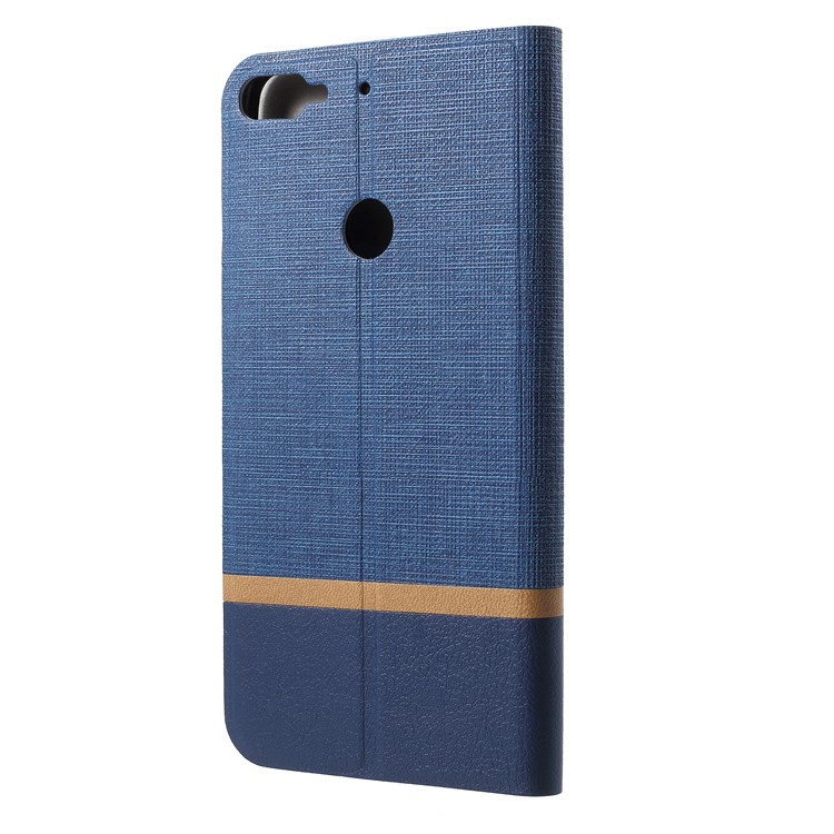Cross Texture Stand Leather Mobile Phone Case Accessory with Card Holder for HTC Desire 12+ / 12 Plus - Blue-3