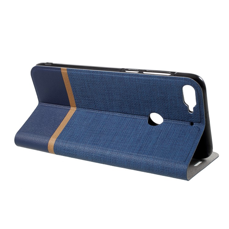 Cross Texture Stand Leather Mobile Phone Case Accessory with Card Holder for HTC Desire 12+ / 12 Plus - Blue-4
