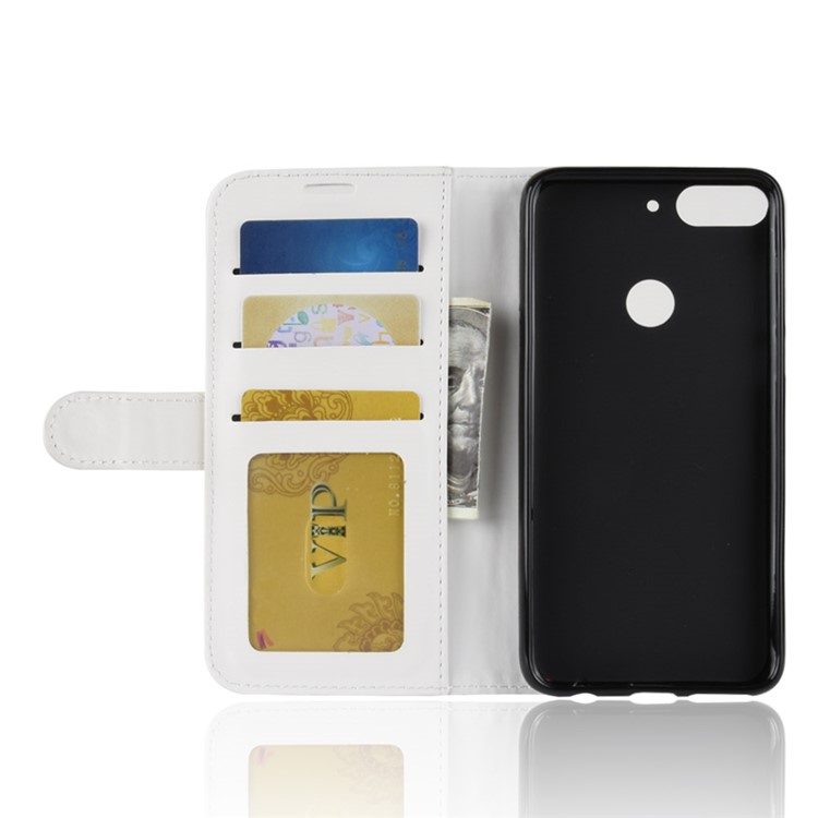 Crazy Horse Magnetic Stand Wallet Leather Mobile Phone Case for HTC Desire 12+ / Desire 12 Plus - White-13