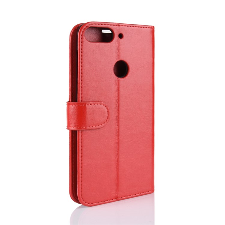 Crazy Horse Magnetic Stand Wallet Leather Mobile Phone Protection Cover for HTC Desire 12+ / Desire 12 Plus - Red-7