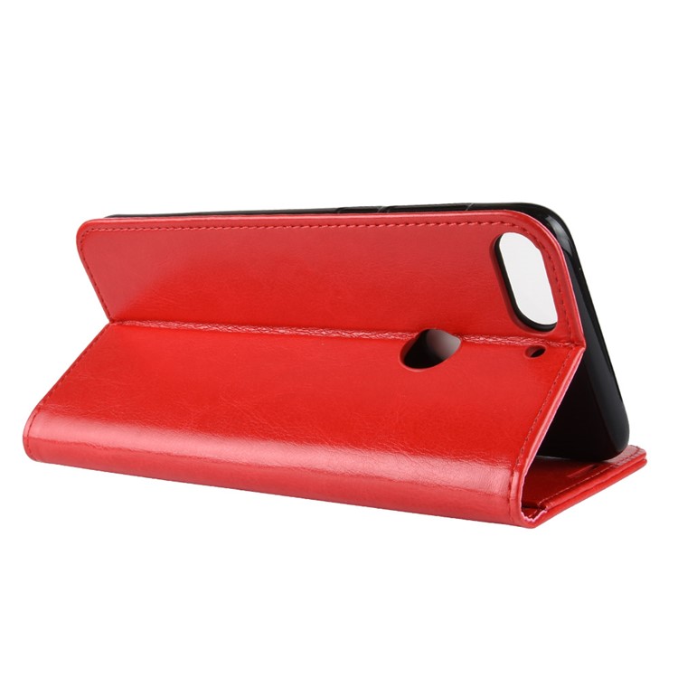 Crazy Horse Magnetic Stand Wallet Leather Mobile Phone Protection Cover for HTC Desire 12+ / Desire 12 Plus - Red-9