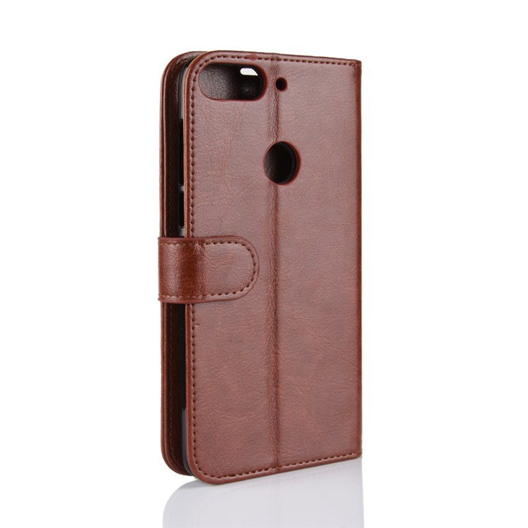 Crazy Horse Magnetic Stand Wallet Leather Phone Accessory Shell for HTC Desire 12+ / Desire 12 Plus - Brown-5