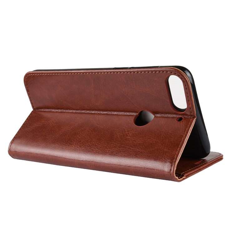 Crazy Horse Magnetic Stand Wallet Leather Phone Accessory Shell for HTC Desire 12+ / Desire 12 Plus - Brown-7