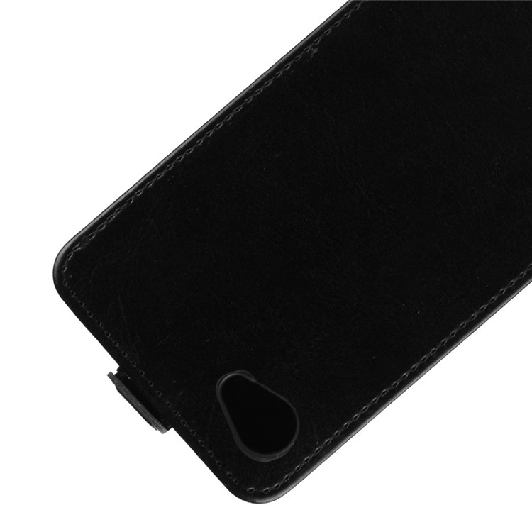 Crazy Horse Vertical Flip Leather Phone Casing with Card Holder for HTC Desire 12 - Black-4