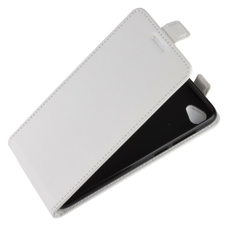Crazy Horse Vertical Flip Leather Phone Cover with Card Holder for HTC Desire 12 - White-3