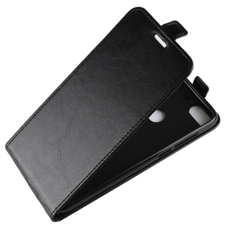 Crazy Horse Vertical Flip Leather Phone Casing with Card Holder for HTC Desire 12+ / 12 Plus - Black-3