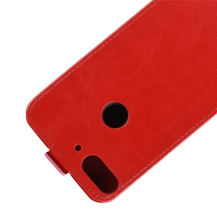 Crazy Horse Vertical Flip Leather Phone Shell with Card Holder for HTC Desire 12+ / 12 Plus - Red-4