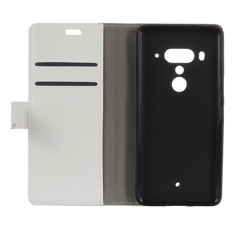 Crazy Horse Texture Wallet Stand Leather Mobile Shell Case for HTC U12+ - White-4