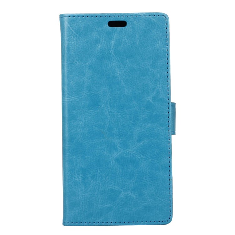 Crazy Horse Texture Wallet Stand Leather Flip Protector Shell for HTC U12+ - Blue-1