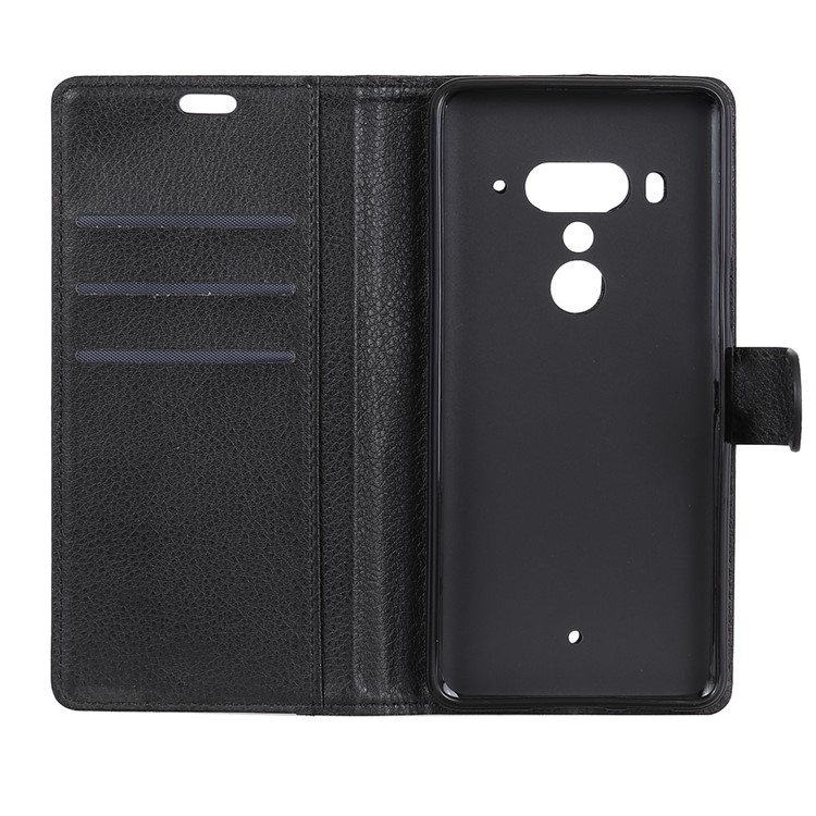 Litchi Texture Wallet Stand Magnetic Leather Case for HTC U12+ - Black-6