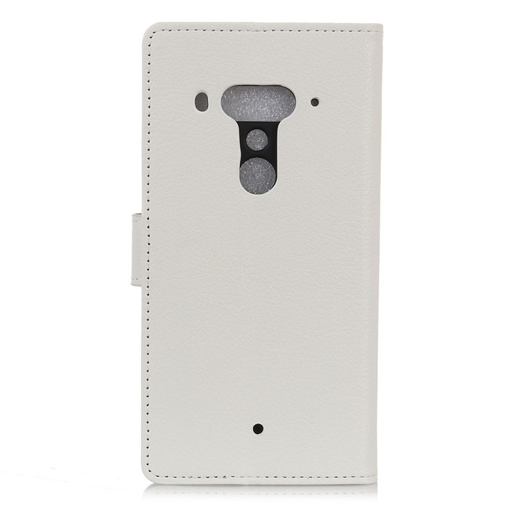 Litchi Texture Wallet Stand Magnetic Leather Cover for HTC U12+ - White-4