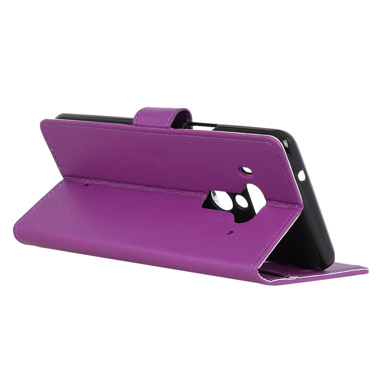 Litchi Texture Wallet Stand Magnetic Leather Mobile Phone Case for HTC U12 Plus - Purple-6