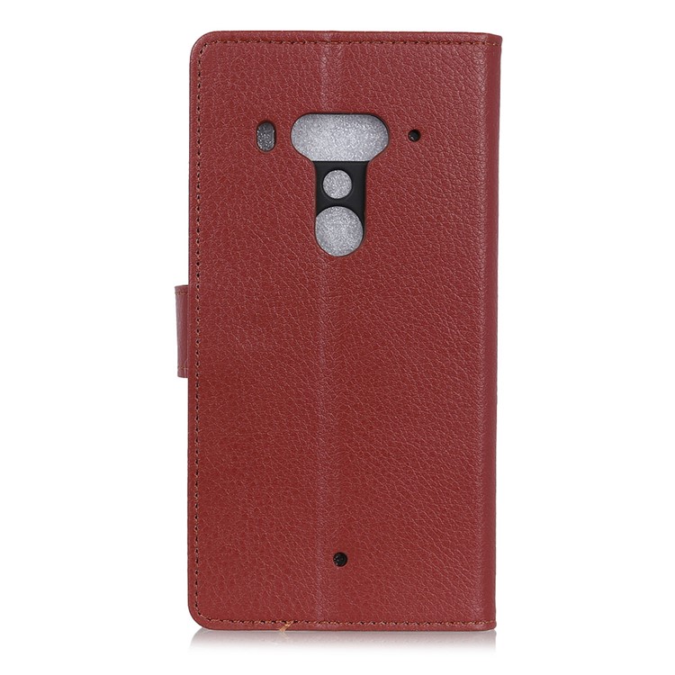 Litchi Texture Wallet Stand Magnetic Leather Cell Phone Case for HTC U12 Plus - Brown-4