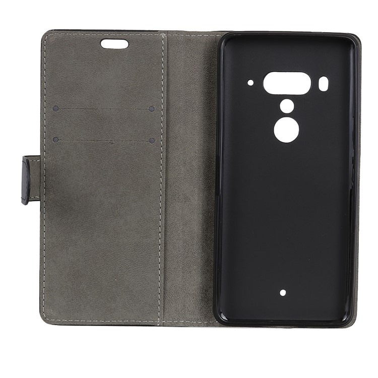 Wallet Leather Stand Case for HTC U12+ - Black-7