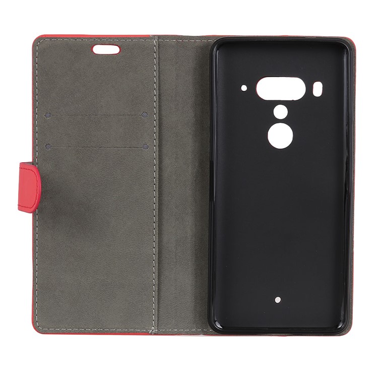 Magnetic Leather Stand Case for HTC U12+ - Red-7